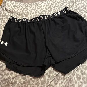 Under Armour Black Athletic Shorts with Elastic Waistband